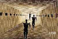 VASARELY, VIKTOR, 1908-1997, ETUDE DU MOUVEMENT, FARBSERIGRAPHIE AUS DER MAPPE: ORIGINES, 1986, HANDSIGNIERT UND NUM. 28/200, CA. 39 X 58 CM
