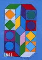 VASARELY, VIKTOR, 1908-1997, HALLUZINIERENDE FARBSPIELE, FARBSIEBDRUCK AUS: HULDIGUNG AN DAS SECHSECK VON 1968, HANDSIGN., NUM. 83/200, CA. 20.5 X ...