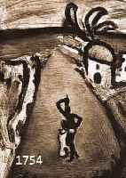 ROUAULT, GEORGES, 1871-1958, AUF DER STRAßE, KALTNADELRADIERUNG, IN DER PLATTE MONOGRAMMIERT UND DAT. 1928, CA. 30 X 18.5 CM, PP