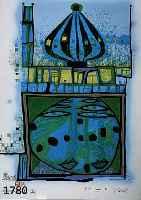 HUNDERTWASSER, FRIEDENSREICH, 1928-2000, HOMO HUMUS COME VA, FARBSEBDRUCK MIT METALL- FOLIENDRUCK, NR. 8321 VON 10002 (AUFLAGE VON 10002 ...