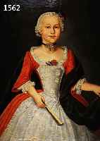 UNBEKANNTER MALER, DEUTSCH, UM 1740, PORTRÄT DER JOHANNA KATHARINA VON ESBACH, GEB. LANGEN (1724-1769), ÖL/LWD, DOUBLIERT, GRÖßERE ALTE ...