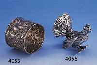 SERVIETTENRING, FRANKREICH UM 1890, 950ER SILBER, RENAISSANCESTIL, REICHE ORNAMEN- TIK MIT MYTHOLOGISCHEN ELEMENTEN, MASKERON, ETC., KARTUSCHE ...