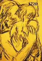 MALSKAT, LOTHAR, 1912-1988, MUTTER MIT KIND, KOHLEZEICHNUNG AUF GELBEM PAPIER, LI. U. SIGNIERT, CA. 64 X 48 CM, PP, WECHSELRAHMEN