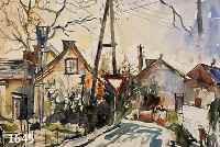 SCHMIDT, KURT, DORFSTRAßE, AQUARELL, RE. U. MONOGR. UND DAT. 19, CA. 45 X 60 CM, PP, U.GL., R.