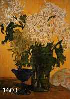 HALLEUR, ERNA, GEST. 1940 BERLIN, STILLEBEN MIT CHRYSANTHEMEN, GLAS UND KATZE, FARBHOLZSCHNITT, RE. U. HANDSIGNIERT, BEZ.: EIGENHÄNDIGER DRUCK, ...