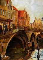 PALLMANN, PETER GÖTZ, BERLIN 1908-1966, ANSICHT VON AMSTERDAM, ÖL/LWD, MITTIG UNTEN SIGNIERT, CA. 80 X 72 CM, R.