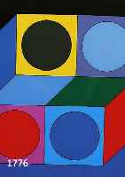 VASARELY, VIKTOR, 1908-1997, ABSTRAKTE KOMPOSITION, FARBSERIGRAPHIE, HANDSIGNIERT, NUM. E.A.-EXP 15/15, CA. 35 X 34 CM, PP, U.GL. , R.