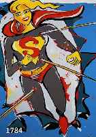 BACH, ELVIRA, GEB. 1951, SUPERGIRL, FARBSIEBDRUCK, HANDSIGNIERT UND NUM. 81/90, CA. 50 X 50 CM, PP, U.GL., R.