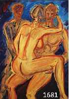 PFEFFERKORN, FELIX, 1945 BERLIN-1980, DREI AKTE, BETITELT: OBSESSION IN THREE, ACRYL AUF HARTFASER, RÜCKSEITIG SIGNIERT UND DAT. 1978, CA. 50 X ...