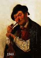 MALER DER MÜNCHENER SCHULE, UM 1880-90, BAUER MIT SCHIRM UND PFEIFE, ÖL/HOLZ, RE. U. UNLESERLICH (...ING) SIGNIERT, CA. 24 X 18 CM, R.