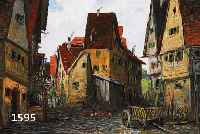 WOLFF, PAUL, H., DEUTSCHER MALER, 1. HÄLFTE 20. JH., PLATZ IN EINEM DORF, UM- STANDEN VON FACHWERKHÄUSERN, GOUACHE AUF PAPIER, RE. U. SIGN., CA. ...