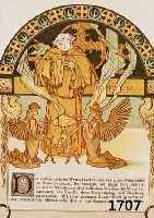 Mucha, Alphonse, 1860-1939, drei Farblitho- graphien von 1893, rÜckseitig ebenfalls be- druckt, je ca. 19 x 14 cm, PP.