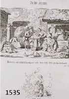 RICHTER, LUDWIG, 1803-1884, IN DER SCHEUNE, ERNTETANZ, ZWEI HOLZSTICHE, UM 1860, JE CA. 18 X 15 CM, PP