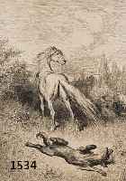 DORé, GUSTAVE, 1832-1883, FÜNF HOLZSTICHE: DAS PFERD UND DER WOLF, DIE ÄRZTE, DER HIRTE, IM BASAR, MÜLLER UND ESEL, UM 1860, IM STOCK ...