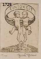 THOMA, HANS, 1839-1924, EINIGKEIT, LITHO- GRAPHIE VON 1922, HANDSIGNIERT, NUM. 18/100, CA. 11 X 8 CM, PP