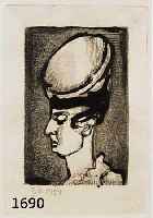 Rouault, Georges, 1871-1958, Dame mit Hut, Radierung von 1929, in der Platte monogr. und dat., dazu handmonogr., ca. 9 x 7 cm, PP