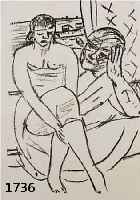 BECKMANN, MAX, 1884-1950, SELBSTBILDNIS MIT DAME, LITHOGRAPHIE VON 1937, CA. 13 X 19 CM, PP