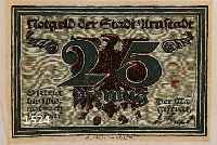 WEBER, A. PAUL, 1893-1980, 12 NOTGELD- SCHEINE DER STADT ARNSTADT VON 1921, 6 X 25 MARK, 6 X 10 PFENNIG, CA. 7 X 10 CM BZW. 5.5 X 8.5 CM