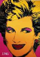 KUHL, HANS-JÜRGEN, GEB. 1941, DIANA, FARBSIEBDRUCK IM STILE ANDY WARHOLS, RE. U. SIGN. UND NUM. 17/300, CA. 84 X 84 CM