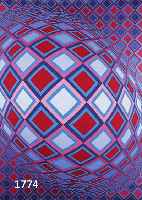 VASARELY, VIKTOR, 1908-1997, BASEL, FARBSERIGRAPHIE, HANDSIGNIERT, NUM. 33/275, CA. 66 X 66 CM