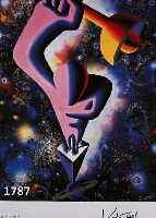 KOSTABI, MARK, GEB. 1962 ESTLAND, LEBT IN NEW YORK, BUCHOBJEKT; KOSTABI WORLD 1991, FRONTISPIZ HANDSIGNIERT, DAZU FARBOFFSET, HANDSIGNIERT, CA. 34 ...