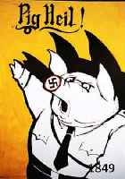 UNGERER, TOMI, PIG HEIL, FARBOFFSET, HANDSIGNIERT, CA. 84 X 59 CM, LEICHT KNITTER- FALTIG