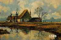 WIRTH, WILLY FRANZ, UM 1930, LÜDENSCHEID, GEHÖFT AM TEICH, SIGNIERT, 30 X 39 CM