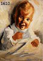 WESSEL, ERICH, GEB. 1906 HAMBURG, SCHÜLER VON ILLIES, HIER: BABY-PORTRÄT, ÖL/LWD, RE. U. SIGN. UND DAT. 41, CA. 49 X 38 CM