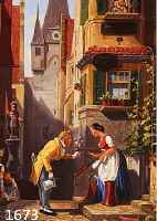 SCHLICHTING, ZEITGEN. KOPIST NACH SPITZWEG, DER EWIGE HOCHZEITER, ÖL/HOLZ, LI. U. SIGN., CA. 30 X 24 CM, R.
