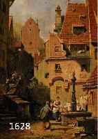 Unbekannter Maler, um 1900, Kopie nach Spitzweg, Öl/Malkarton, unsign., ca. 30 x 20 cm, R.