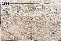 KONVOLUT AUS SEBASTIAN MÜNSTERS COSMOGRAPHIE, 1550, HOLZSTICHE MIT ANSICHTEN VON: INGEL- HEIM, FRANKENTHAL, RHEINVERLAUF, LANDAU, SPEYER, ...