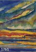MALSKAT, LOTHAR, 1912-1988, SEELANDSCHAFT MIT DRAMATISCHEM HIMMEL, AQUARELL AUF PAPIER, LI. U. SIGN., CA. 28 X 21 CM, PP, U.GL., R.