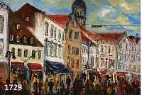 NÖMEIER, FRED, GEB. 1938 MÜNCHEN, MÜNCHEN, SENDLINGER STRASSE, ÖL/LWD, LI. U. SIGN., CA. 43 X 57 CM, R.