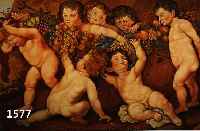 BLAU, FRANZ, KÖLNER AKADEMISCHER KÜNSTLER, NACHGEWIESEN UM 1930, KOPIE NACH RUBENS "FRÜCHTEKRANZ", DESSEN ORIGINAL SICH IN DER ALTEN ...