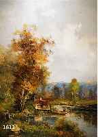 GODCHAUX, FRANZÖSISCHER LANDSCHAFTSMALER DES 19. JAHRHUNDERTS, FRÜHLING AM SEE MIT FISCHER IN SEINEM BOOT, ÖL/LWD, (DOUBL., MIN. RETUSCHIERT), ...