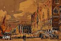JACOBSHAGEN, BETTY, BERLINER KÜNSTLERIN, NACH- GEWIESEN NOCH UM 1930, VENEDIGANSICHT, AQUARELL, SIGN., BILDAUSSCHNITT 16 X 21.5 CM, IM ...