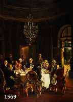 KOPIST UM 1900, QUALITÄTVOLLE KOPIE DER "TAFELRUNDE FRIEDRICH D. GROßEN IN SANSSOUCIE" NACH DEM ORIGINAL VON ADOLF VON MENZEL, ÖL/LWD , ...