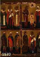 VIERFELDERIKONE, NORDRUSSLAND, UM 1850-1890, TEMPERA AUF HOLZ, UNRESTAURIERTER ORIGINALZUSTAND MIT KLEINEREN FARBFEHLSTELLEN UND -AUFWERFUNGEN, ...