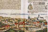 KONVOLUT VON ZWEI BLATT ZU PASSAU, 1)KOLORIERTER HOLZSCHNITT AUS SCHEDELS WELTCHRONIK VON 1493 PASSAU AUF DER DOPPEL- TEN BUCHSEITE, BILDGR. CA. ...