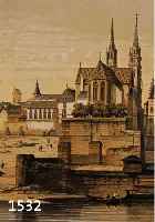5 BLATT MIT BASEL UND UMGEBUNG, 1.) GETÖNTE LITHO. V. STROOBANT, CA. 1850, DAS MÜNSTER ZU BASEL, 31 X 32,5 CM; 2.) STAHLSTICH DAS ST. JOHANNES ...