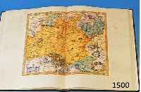 FAKSIMILE DES MERCATOR ATLAS 1595, CORON- VERLAG STUTTGART/ZÜRICH/WIEN 1980, GEPRÄGTER LEDEREINBAND, PAPPESCHUBER, 45 X 33 CM, MIN. ...