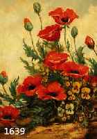 UNBEKANNTER MALER, WOHL DEUTSCH, UM 1900, STILLEBEN MIT KLATSCHMOHN UND STIEFMÜTTERCHEN, ÖL/LWD, UNSIGNIERT, CA. 50 X 40 CM, R.
