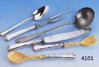KONV. JUGENDSTILBESTECK, FIRMA ALEKTO FAB (FREIBERG I.SA), 90ER SILBERAUFLAGE, BEST. AUS KOMPLETTEM FISCHBESTECK: 6 MESSER UND 6 GABELN IM ...