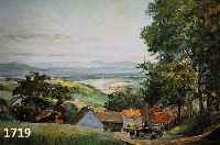 WOELKE, HEINZ, DAT. 1953, GEHÖFT MIT FUHRWERK, ÖL/LWD., SIGNIERT UND DAT., 76 X 98 CM, L. ALTERSSPUREN