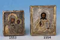 Reiseikone, Russland, um 1890/1900, Gottes Mutter mit Kind, Silberoklad, ehem. vergoldet, ca. 5.5x5cm, l. Alterssp.