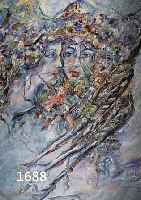 FRIELING, FLORIAN, 1939-1994, ZWEI BACCHANTENKÖPFE, ÖL/LWD, LI. U. SIGNIERT UND DAT. 83, CA. 115 X 100 CM