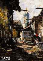 ACKERMANN, OTTO, 1882 PLAUEN, ÖL/LWD., DORFSTRAßE, SIGNIERT, 50 X 40 CM, R.