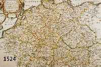 KUPFERSTICHKARTE VON SANSON/PIERRE MARIETTE, 1665, EMPIRE D'ALLEMAGNE, ROYAUME DE BOHEME, MIT GRENZKOLORIT UND KARTUSCHE, MITTELBUG, CA. 40 X ...