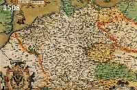 KOLORIERTE KUPFERSTICHKARTE, DEUTSCH, 17. JH., GERMANIE, MILITARIA GERMANICA MAGNA, MEDIOCRIA ET PARUA HEC SCALA CONTINET, MITTELBUG, CA. 36 X 50 ...