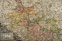 KUPFERSTICHKARTE VON MATTH. SEUTTER, UM 1690, DIE ERZBISTÜMER MAINZ, TRIER, KÖLN UND DIE PFALZ, TEILKOLORIERT, MITTELBUG, CA. 49 X 57 CM